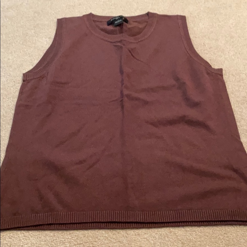 Brown august silk sweater top